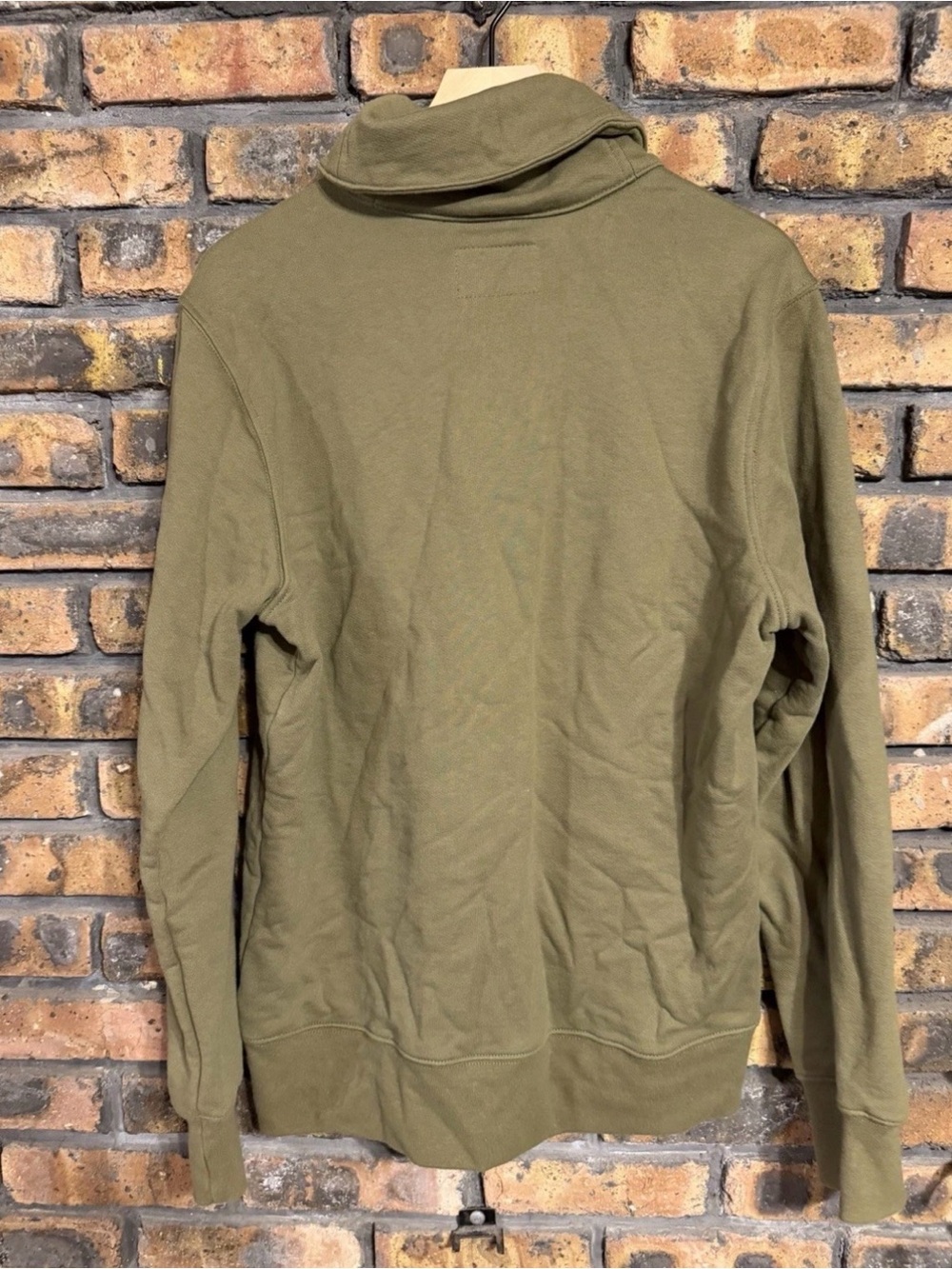 Wies-Made Mens Shawl Collar Sweatshirt Natural Cotton Made in USA Size Large - Picture 3 of 7
